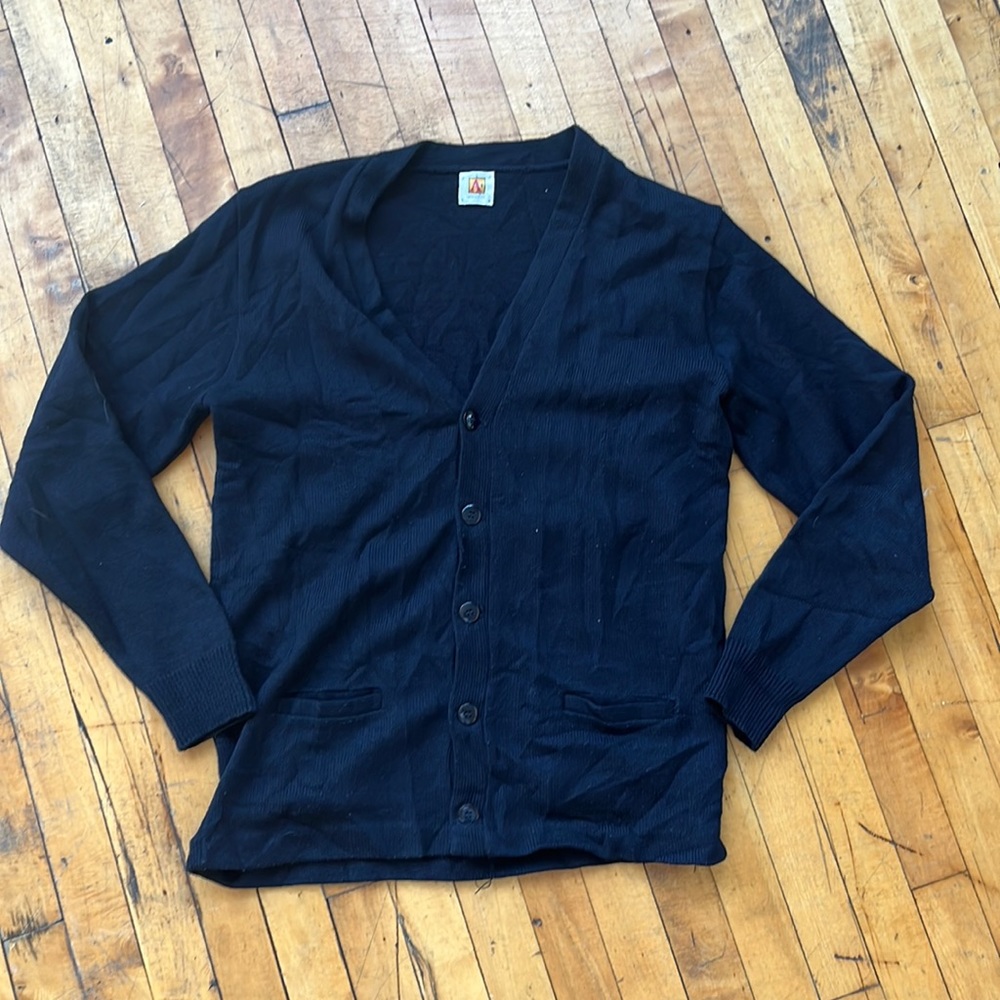 Vintage Navy Knit Cardigan